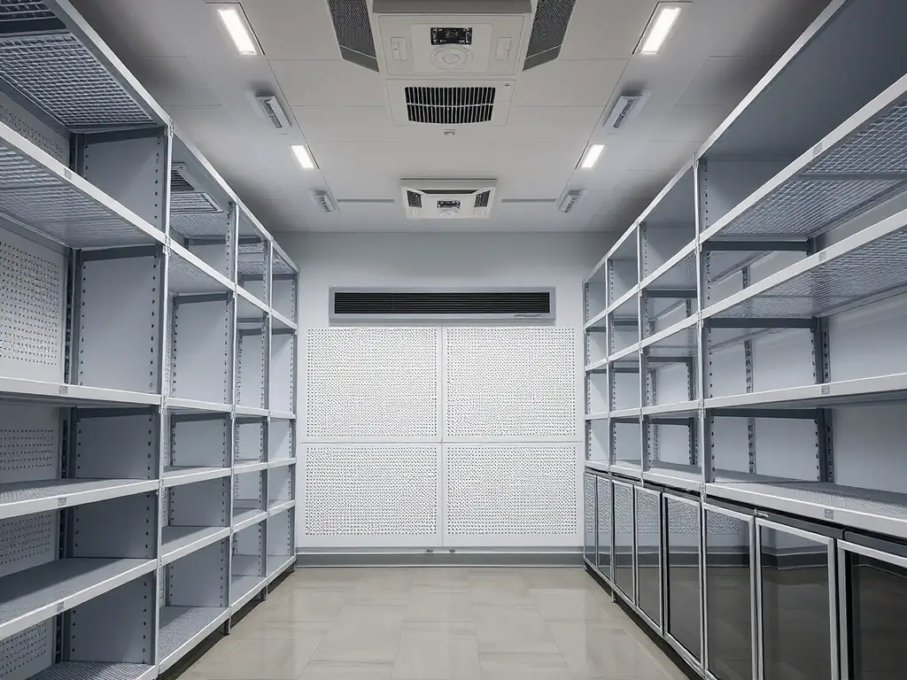 A newly constructed cold room with precise temperature controls, showcasing Spryce's expertise in cold room construction for various applications.